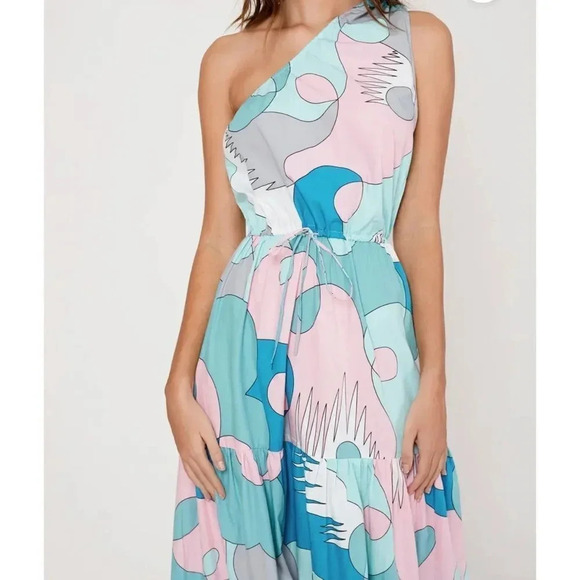 SWF One Shoulder Tiered Maxi Dress sz - Picture 2 of 16